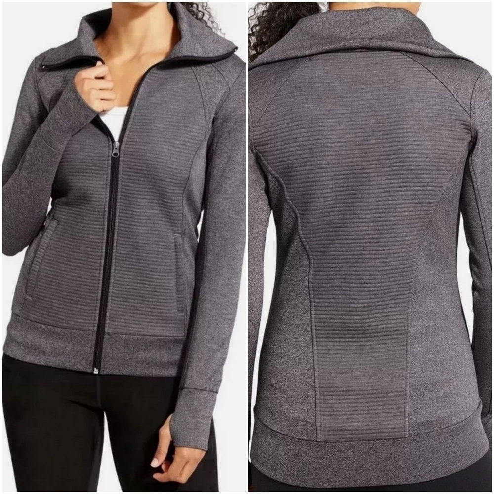 Athleta Women's Gray Stretcheable Jacket with Ruched Jacket, size 10 - Picture 9 of 9